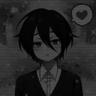 🖤 Animé, Personnage, Garçon, Amour, Cœur, Kawaii, Mignon, Manga telegram sticker
