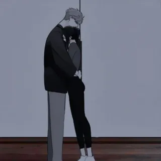 🖤 Anime, Abbraccio, Amore, Relazione, Affetto telegram sticker