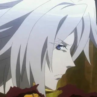 ☀️ anime, white hair, blue eyes, male, character telegram sticker