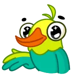 😘 Vogel, Ente, Cartoon, süß, Tier, Augen telegram sticker
