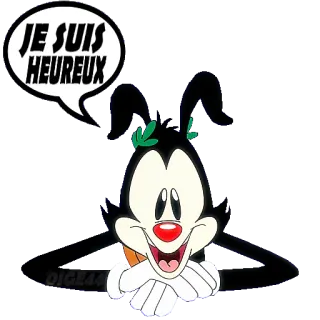 😃 Yakko Warner Animaniacs JE SUIS HEUREUX Dibujos animados, Feliz, Francés, Yakko, Animaniacs telegram sticker