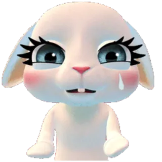 😭 кролик, плачущий, грустный, эмоциональный, мультик whatsapp sticker