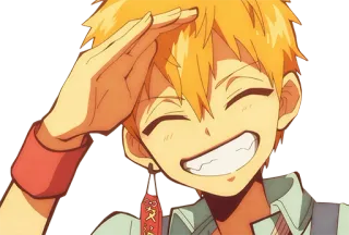 😁 Anime, Manga, Sourire, Garçon, Dessin animé, Cheveux orange telegram sticker