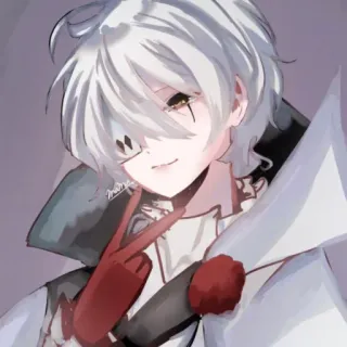 😌 anime, manga, boy, illustration, white hair telegram sticker