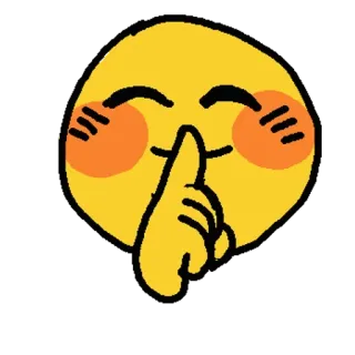 🤫 emoji, shush, quiet, finger, silence, yellow telegram sticker