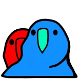 👪 นก, สติกเกอร์, สัตว์, สีฟ้า, นกแก้ว, น่ารัก telegram sticker
