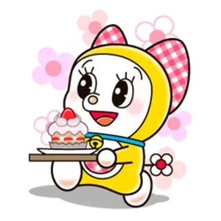 🍰 Dibujo animado, Personaje, Lindo, Comida, Pastel, Postre telegram sticker