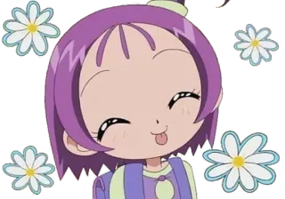 😝 Anime, Fofo, Desenho animado, Menina, Flores telegram sticker