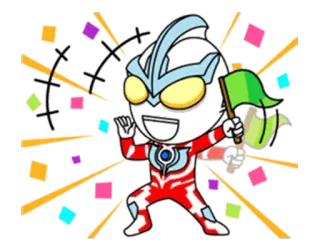 🎉 Ultraman pahlawan, kartun, Ultraman, bendera, perayaan telegram sticker