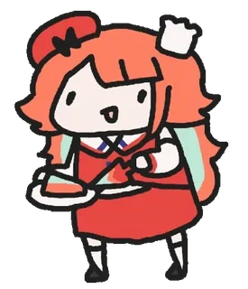 🐱 Cartoon, Stück, Kuchen, Orange, Süß, Hololive telegram sticker