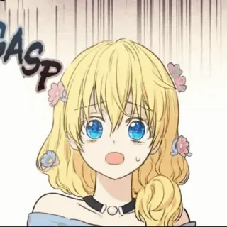 ✨ GASPS anime, dibujos animados, shock, chica, rubia whatsapp sticker