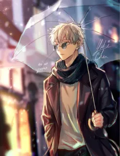 🙂 do not repost anime, umbrella, scarf, coat, sunglasses whatsapp sticker