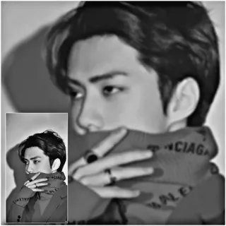 ☠ BALENCIAGA man, portrait, fashion, model, clothing, scarf telegram sticker