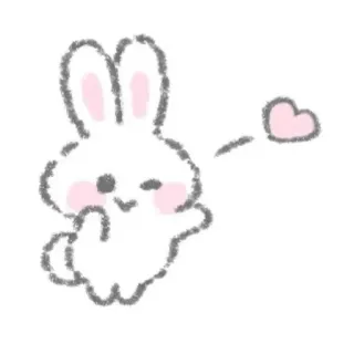 👩‍❤️‍💋‍👩 кролик, зайчик, сердце, милый, животное whatsapp sticker