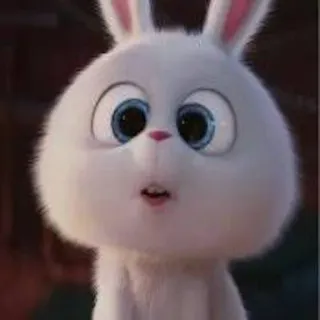 🙀 Snowball The Secret Life of Pets lapin, animal, dessin animé, blanc, mignon telegram sticker
