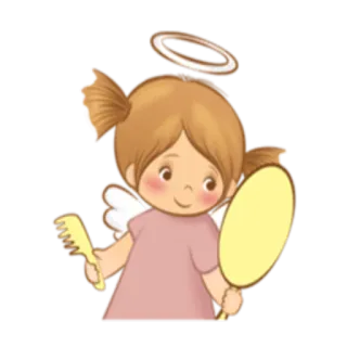 💄 Engel, Heiligenschein, Flügel, Cartoon, Mädchen, süß whatsapp sticker