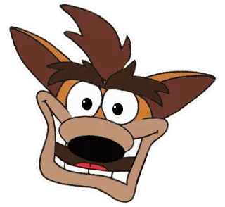 😳 Crash Bandicoot cartoon, mascot, video game character, orange, animal whatsapp sticker