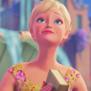 🙃 Barbie, búp bê, tóc vàng, hoạt hình telegram sticker
