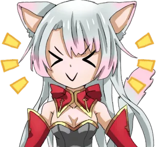 😆 애니메이션 소녀, 고양이 귀, 만화, 귀여운, 카와이 telegram sticker