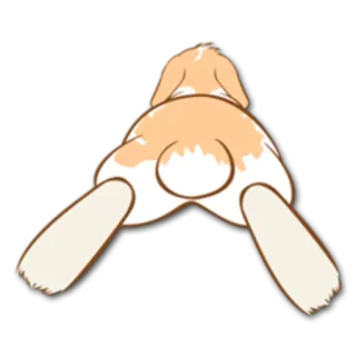🐹 動物, お尻, ウサギ, 可愛い, ユーモア, 漫画 telegram sticker