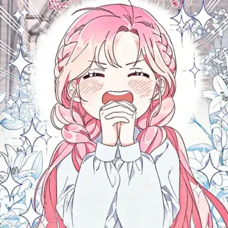 🌸 Anime, Kartun, Manga, Gadis, Semangat, Senang, Kawaii, Rambut pink telegram sticker