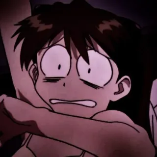 🎪 Shinji Ikari Neon Genesis Evangelion anime, cartoon, character, scared, neon genesis evangelion, shinji ikari telegram sticker