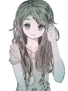 ☺️ anime, girl, cartoon, drawing, cute whatsapp sticker