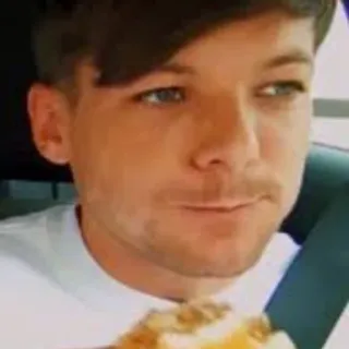 😜 Louis Tomlinson man, celebrity, singer, portrait, eating, Louis Tomlinson, one direction telegram sticker