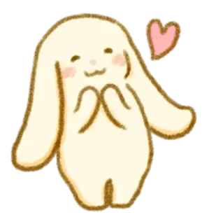💭 słodki, królik, kawaii, zwierzę, serce whatsapp sticker