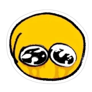 🥺 Emoji, Chorando, Triste, Amarelo, Desenho animado telegram sticker