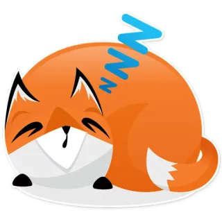 😴 volpe, dormire, animale, carino, cartone animato, assonnato whatsapp sticker