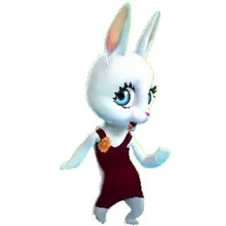 💃 Мультфильм, Животное, Кролик, Зайчик, Белый, Платье, Персонаж whatsapp sticker