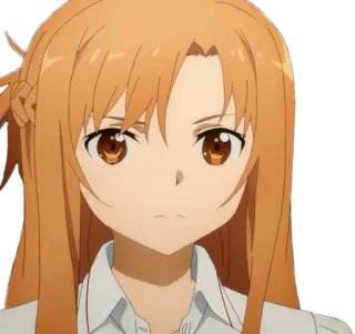 😕 Asuna Yuuki Sword Art Online Anime, Mangá, Garota, Personagem, Retrato, Asuna, Sword Art Online telegram sticker