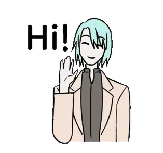 ☺️ Hi! salut, bonjour, anime, manga, bonjour, amical whatsapp sticker