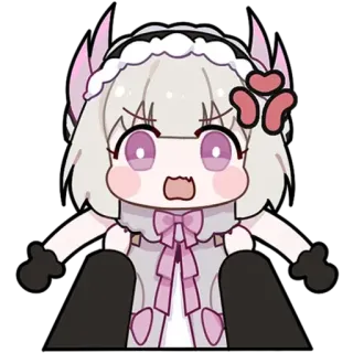 😤 アニメ, かわいい, 女の子, 怒り, ちび telegram sticker