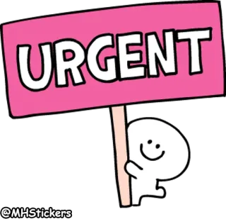 ⚠️ URGENT urgente, alerta, mensagem, aviso, atenção telegram sticker