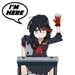 🙋‍♀️ Ryuko Matoi Kill la Kill I'M HERE Anime, Kill la Kill, Ryuko, Matoi, Aufkleber telegram sticker