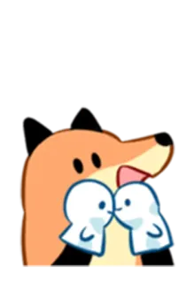 ❤️ 狐狸, 卡通, 可爱, 卡哇伊, 友善, 亲吻 telegram sticker