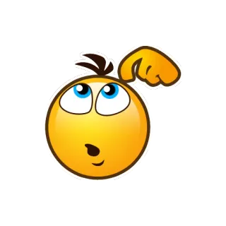 😵 emoji, thinking, question, curious, yellow, face, cartoon, expression telegram sticker