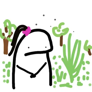 🌱 stick figure, cartoon, simple, line art, drawing, nature whatsapp sticker