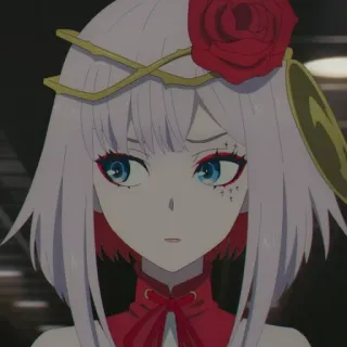 🥀 ragazza anime, rosa rossa, adesivo personaggio, anime telegram sticker