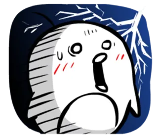 😱 Cartoon, geschockt, erschrocken, süß, Pinguin, Tier, Blitz, Emoji telegram sticker