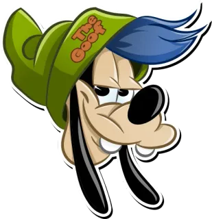 🧢 Goofy The Goof глупый, мультфильм, Дисней, персонаж, Гуфи telegram sticker