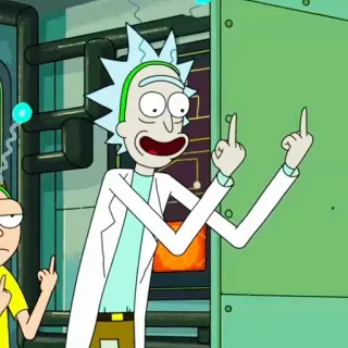 🧿 Rick Sanchez Rick and Morty rick and morty, rick sanchez, animasi, jari tengah, ofensif telegram sticker