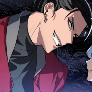 💥 Anime, Vilão, Sorriso irônico, Masculino, Homem, Personagem, Desenho animado, Mau telegram sticker
