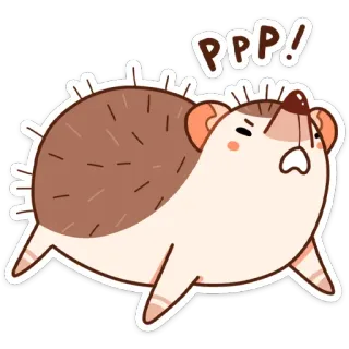 😠 PPP! hedgehog, animal, cute, cartoon, sticker telegram sticker