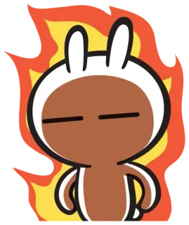 🔥 królik, kreskówka, ogień, zajączek, słodki telegram sticker