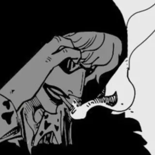 🥴 Trafalgar Law One Piece 特拉法尔加·罗, 海贼王, 抽烟, 动漫, 漫画, 角色 telegram sticker