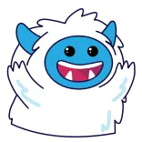👏 Yeti, Monster, Cartoon, Niedlich, Freundlich, Schnee, Schneemensch telegram sticker