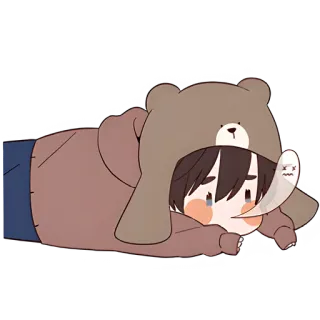 😮‍💨 anime, cartoon, cute, bear, ghost, sad telegram sticker